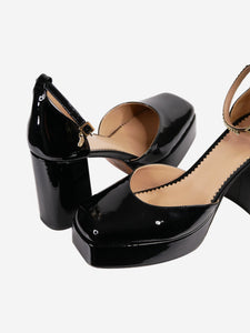 Maje Black patent leather platform pumps - size EU 40
