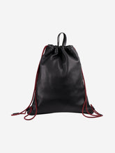 Load image into Gallery viewer, Black leather logo-print drawstring bag Backpacks Gucci 
