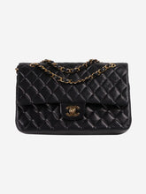 Load image into Gallery viewer, Black medium lambskin vintage 2002-2003 Classic gold hardware double flap Shoulder bags Chanel 
