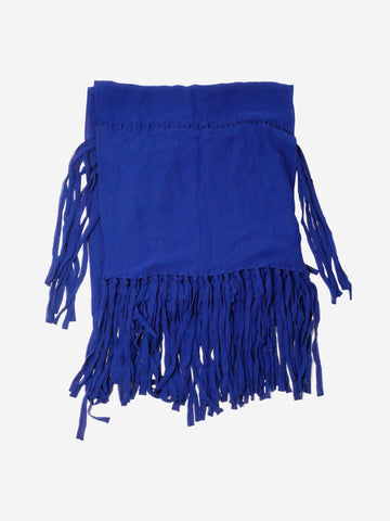 Bottega Veneta Blue silk fringed scarf Scarves Bottega Veneta 