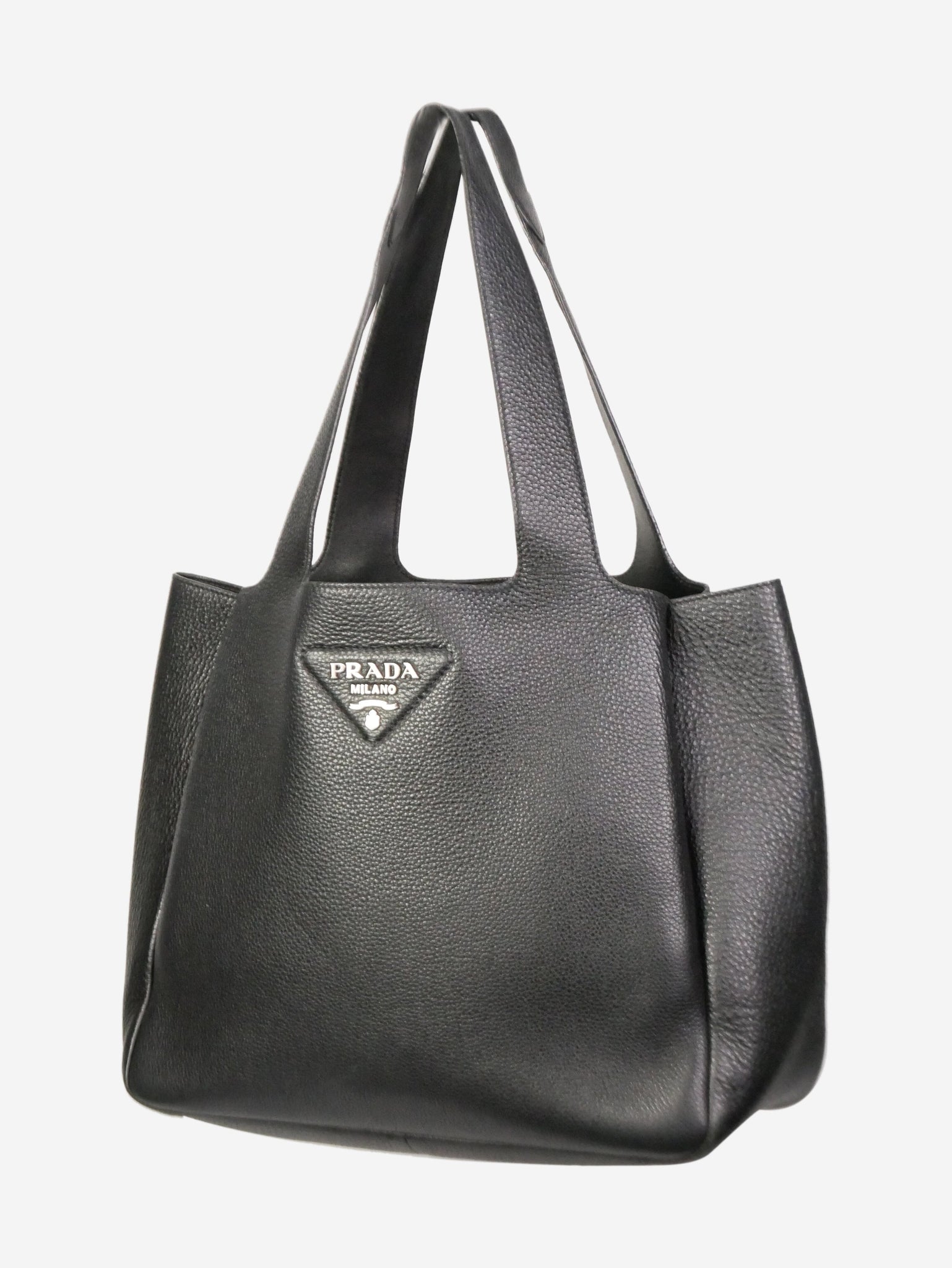 Prada Vitello Daino Soft Bucket Bag - Grey Bucket Bags, Handbags -  PRA866002