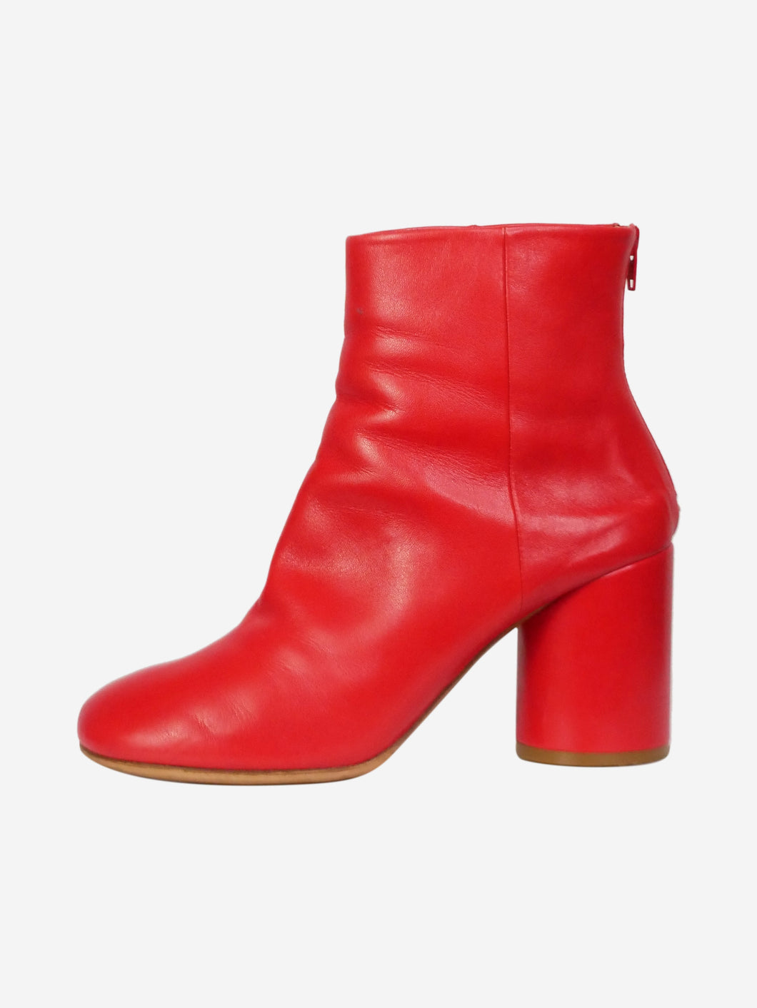 Red leather ankle boots - size EU 39 Boots Maison Margiela 