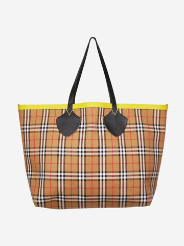 Neutral check canvas tote bag Tote Bags Burberry 