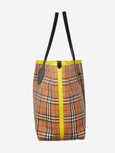 Load image into Gallery viewer, Neutral check canvas tote bag Tote Bags Burberry 
