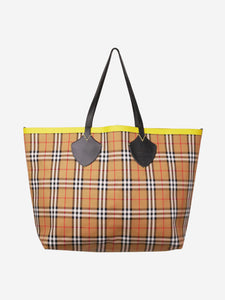Burberry Neutral check canvas tote bag