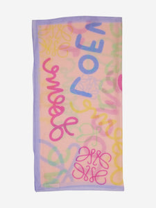 Loewe Loewe Pink logo print scarf
