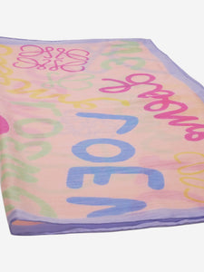 Loewe Loewe Pink logo print scarf