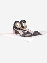 Load image into Gallery viewer, Blue denim open-toe mirror heel sandals - size EU 36 (UK 3) Heels Jimmy choo 
