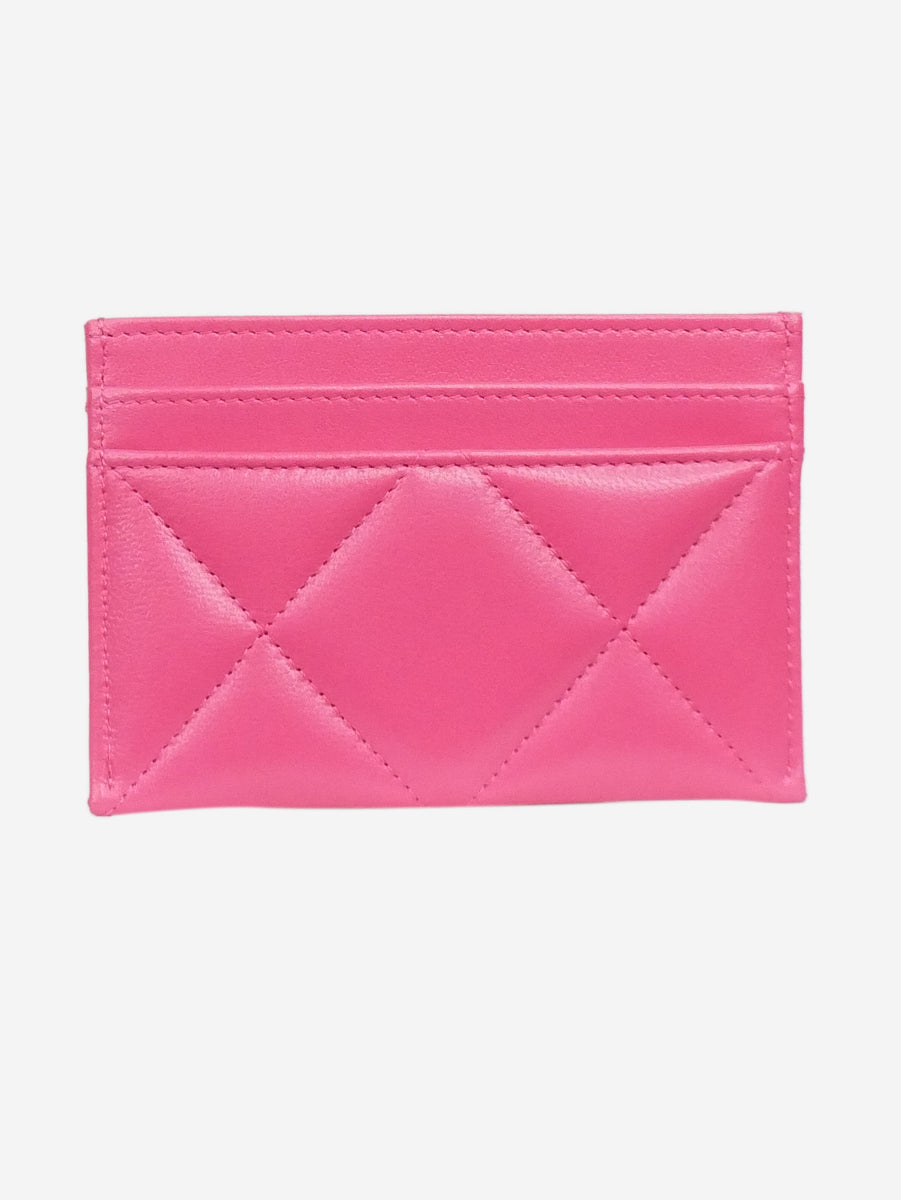 Leather card wallet Chanel Pink in Leather - 36170286
