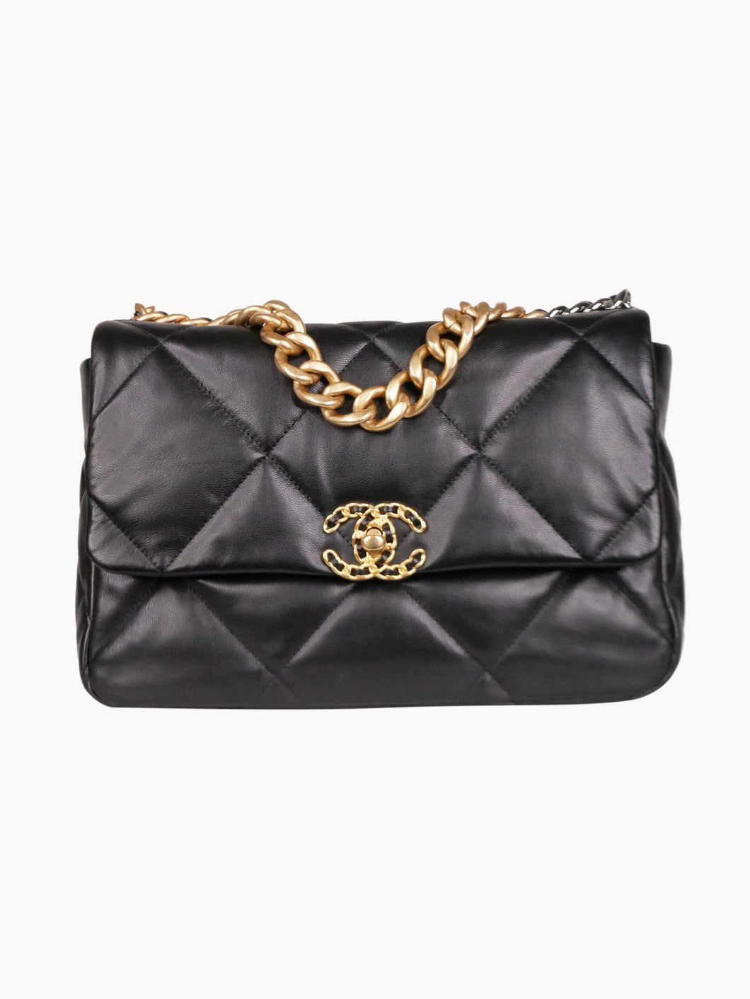Black vintage 1994-1996 quilted gold hardware 19 shoulder bag Shoulder Bag Chanel 
