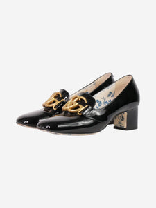 Gucci Gucci Black patent heels with GG emblem - size EU 36.5