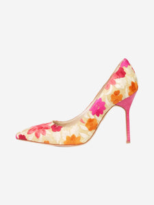 Manolo Blahnik Pink floral pointed toe heels - size EU 35.5