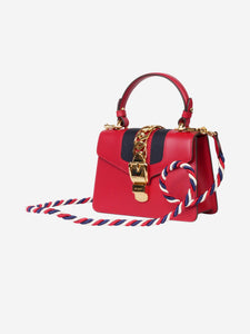Gucci Red Sylvie leather mini top handle bag