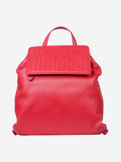 Red drawstring backpack with intrecciato leather flap Backpacks Bottega Veneta 