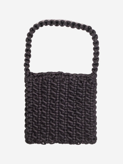 Black padded woven tote bag Tote Bags Nu 