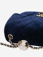 Load image into Gallery viewer, Blue mini square velvet 2020 Classic gold hardware single flap Cross-body bags Chanel 
