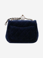 Load image into Gallery viewer, Blue mini square velvet 2020 Classic gold hardware single flap Cross-body bags Chanel 
