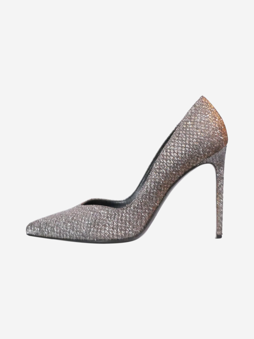 Silver glittered point-toe heels - size EU 39.5 (UK 6.5) Heels Saint Laurent 