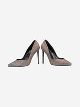 Load image into Gallery viewer, Silver glittered point-toe heels - size EU 39.5 (UK 6.5) Heels Saint Laurent 
