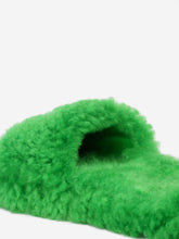 Load image into Gallery viewer, Green sherling padded slides - size EU 37 (UK 4) Flat Sandals Bottega Veneta 
