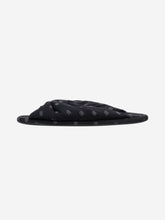 Load image into Gallery viewer, Black reflective Bb-print padded-jersey slippers - size EU 38.5 (UK 5.5) Flat Sandals Balenciaga 

