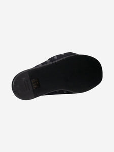 Balenciaga Black reflective Bb-print padded-jersey slippers - size EU 38.5