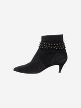 Load image into Gallery viewer, Black suede studded ankle boots - size EU 37 Boots Saint Laurent 
