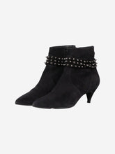 Load image into Gallery viewer, Black suede studded ankle boots - size EU 37 Boots Saint Laurent 
