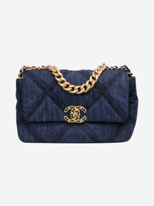 Chanel Blue medium denim quilted gold hardware 19 shoulder bag