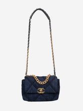 Load image into Gallery viewer, Blue medium denim quilted gold hardware 19 shoulder bag Shoulder bags Chanel 
