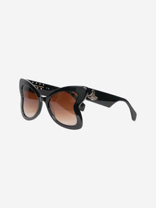 Vivienne Westwood Vivienne Westwood Black heart shaped diamonte embellished sunglasses - size