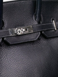 Hermes Navy vintage 2003 Birkin 35 Bag in Clemence leather