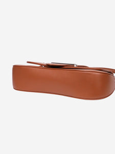 Prada Brown Sidonie silver hardware flap shoulder bag