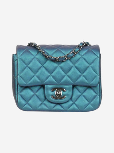 Blue mini 2017 rectangle matelasse Classic metal hardware single flap Shoulder bags Chanel 