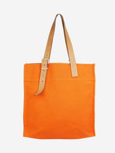 Load image into Gallery viewer, Orange 2013 canvas tote with silver hardware and top leather handles Tote Bags Hermes 
