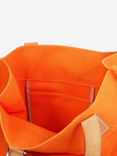 Load image into Gallery viewer, Orange 2013 canvas tote with silver hardware and top leather handles Tote Bags Hermes 
