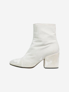 Dries Van Noten White velvet ankle boots - size EU 38.5