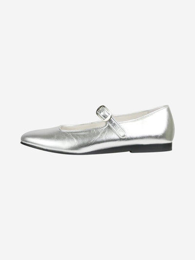 Silver metallic Mary Jane flat shoes - size EU 37 Flat Shoes Le Monde Beryl 