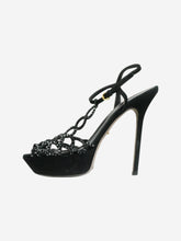 Load image into Gallery viewer, Black bejewelled platform heels - size EU 40 Heels Sergio Rossi 
