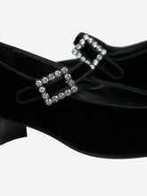 Load image into Gallery viewer, Black velvet Mary Jane heeled shoes - size EU 42 Flat Shoes Le Monde Beryl 
