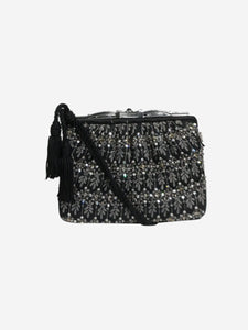 Judith Leiber Black sparkly embellished shoulder bag