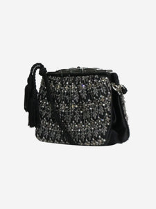Judith Leiber Black sparkly embellished shoulder bag