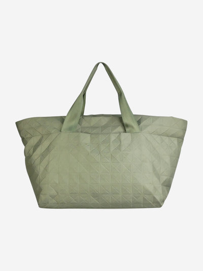 Green top handle asymettric duffle bag Top Handle Bags Pleats Please 