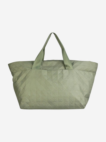Green top handle asymettric duffle bag Top Handle Bags Pleats Please 
