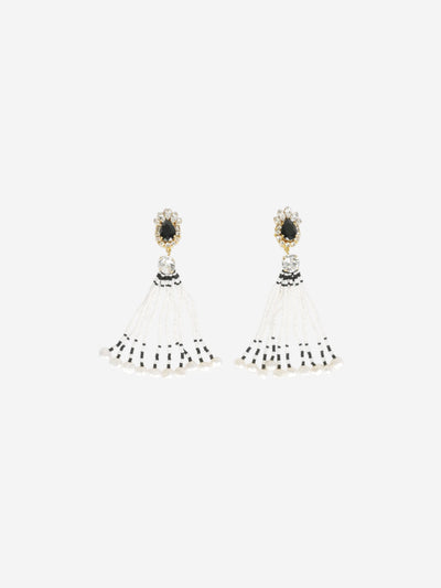 Shourouk White clip on jewelled pearl earrings Jewellery Shourouk 