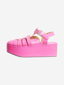 Loewe Pink sparkly leather platform sandals - size EU 38