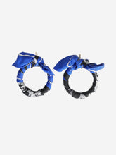 Load image into Gallery viewer, Blue scarf hoop earrings Jewellery Balenciaga 
