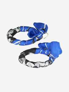 Balenciaga Blue scarf hoop earrings