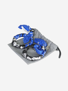 Balenciaga Blue scarf hoop earrings