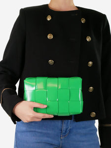 Bottega Veneta Green patent Cassette cross-body bag